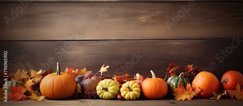 Row of autumn squash and pumpkins
