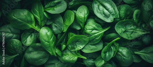 Spinach leaves close-up