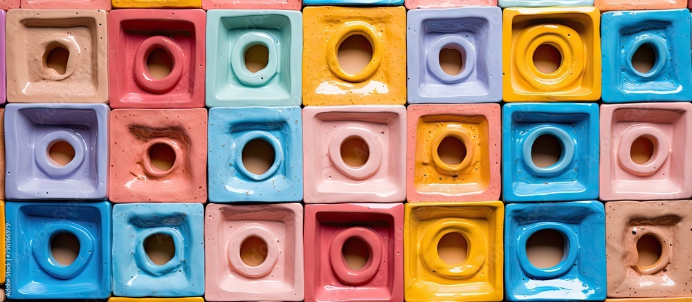Fototapeta premium Colorful hollow ceramic bricks