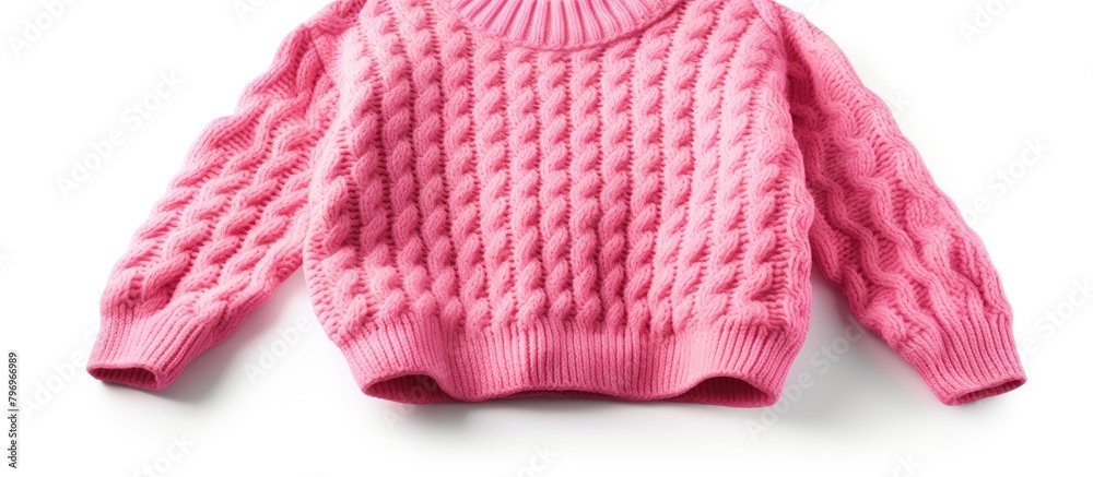 Fototapeta premium Pink sweater on white backdrop