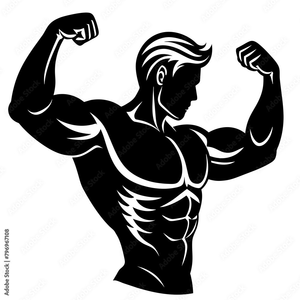 Man biceps vector silhouette Man biceps vector silhouette