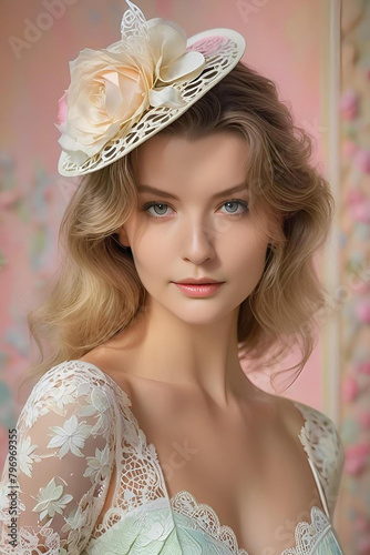Portrait of a beautiful girl in a wedding dress