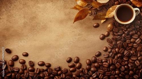coffee beans caffeine brown texture, ai