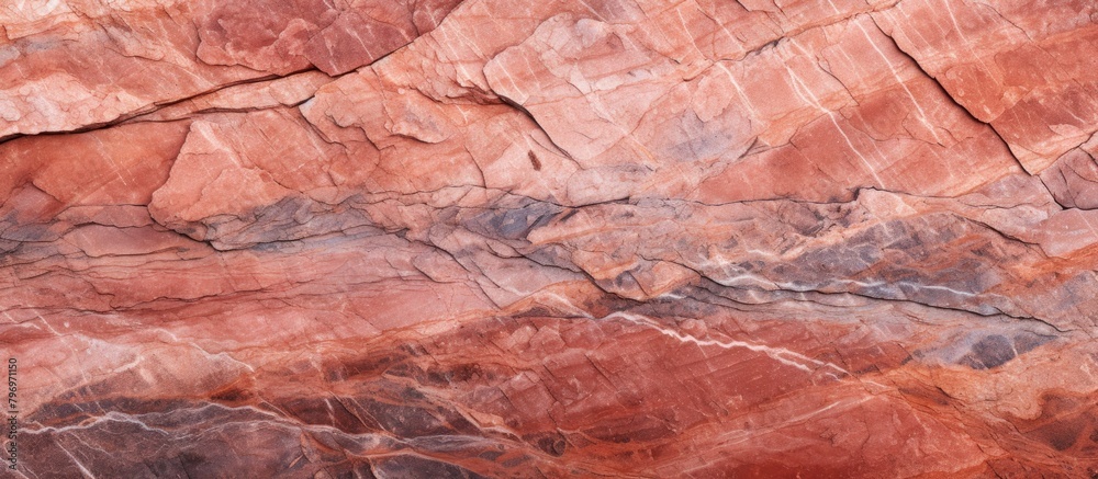 Close up of black rock with red pattern Close up of black rock with red pattern