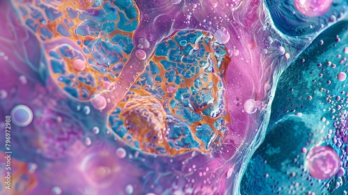 Ovarian follicular cyst, light micrograph, photo under microscope. World Ovarian Cancer Day photo