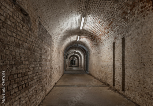 Tunnel of a historic fortification.