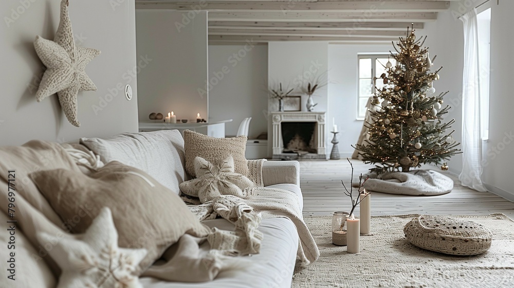 Scandinavian Style Holiday Setting, generative ai Scandinavian Style Holiday Setting, generative ai