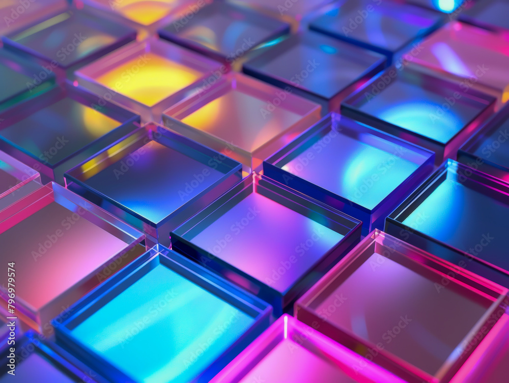A colorful image of many small squares of glass A colorful image of many small squares of glass