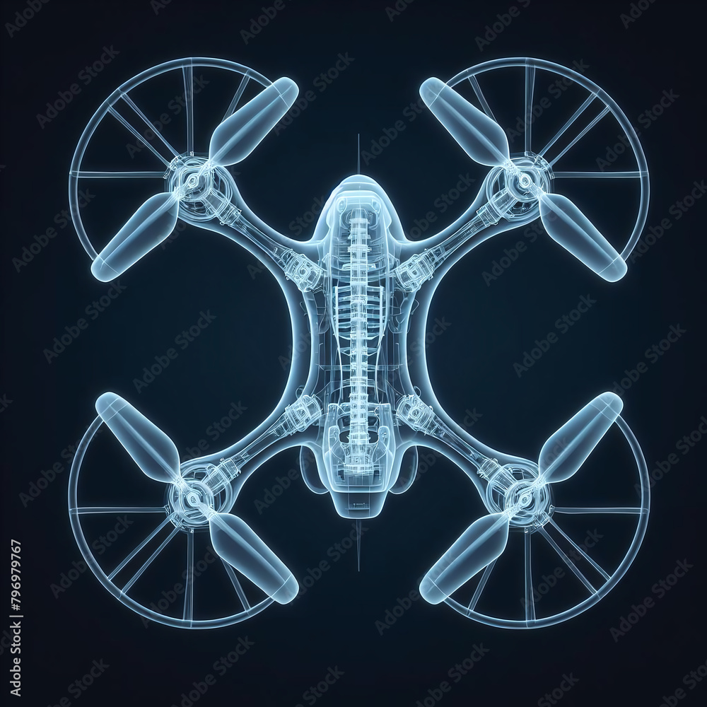 An X-ray image revealing the internal components of a drone against a dark background, showcasing its intricate design and technology. An X-ray image revealing the internal components of a drone against a dark background, showcasing its intricate design and technology.