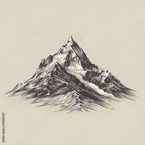 mountain illustration AI generated