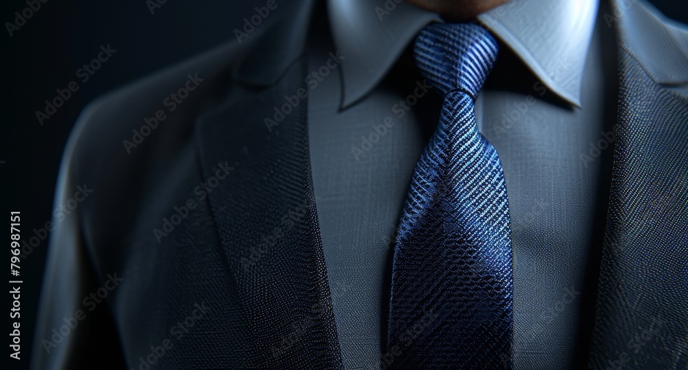 Close-up of a businessman in a suit and tie Close-up of a businessman in a suit and tie