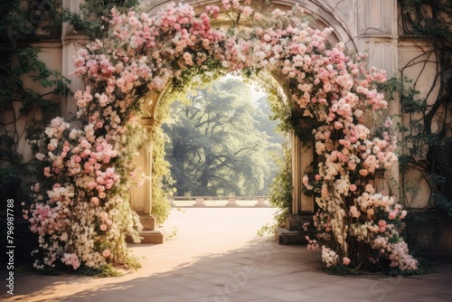 Beautiful archway outdoors architecture flower. © Rawpixel.com
