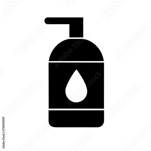 Mouthwash bottle icon vector graphics element silhouette Oral mouthwash symbol sing illustration on a Transparent Background