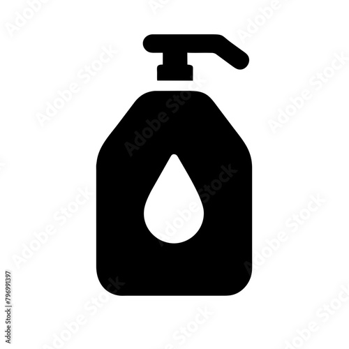 Mouthwash bottle icon vector graphics element silhouette Oral mouthwash symbol sing illustration on a Transparent Background