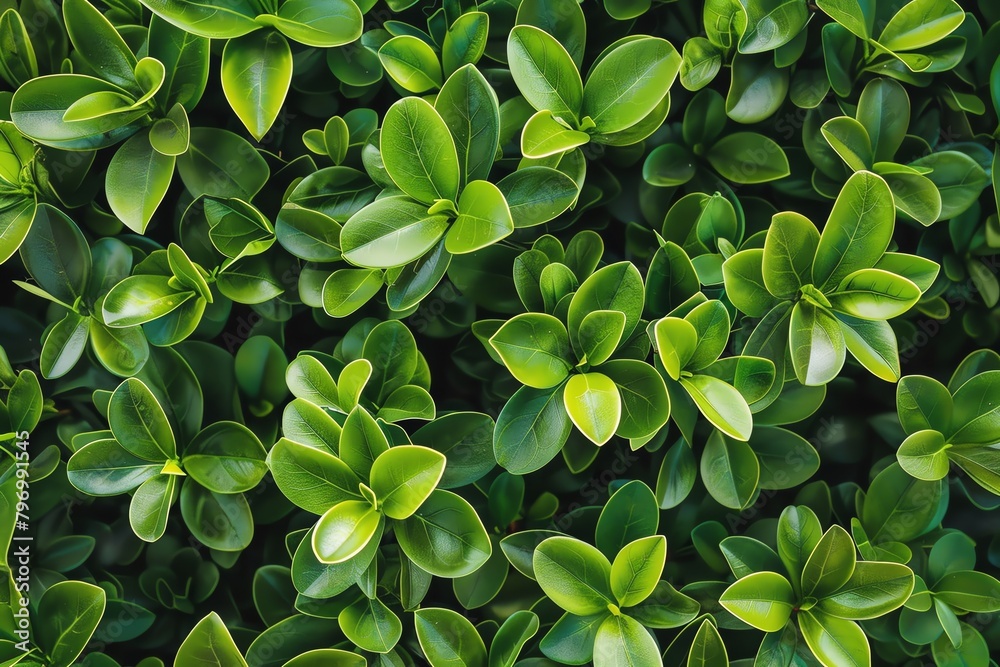 Green bush background with small leaves, seamless texture Top view of nature pattern for garden or plant wall art decoration Photorealistic image in the style of nature Extreme close-up shot Green bush background with small leaves, seamless texture Top view of nature pattern for garden or plant wall art decoration Photorealistic image in the style of nature Extreme close-up shot