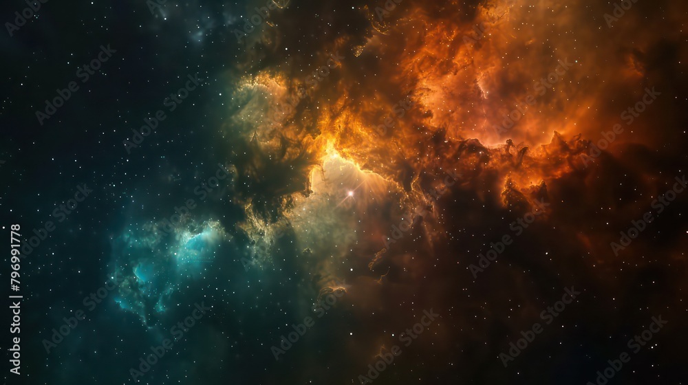 Fototapeta premium Colorful space galaxy cloud nebula. Stary night cosmos. Universe science astronomy. Supernova background wallpaper