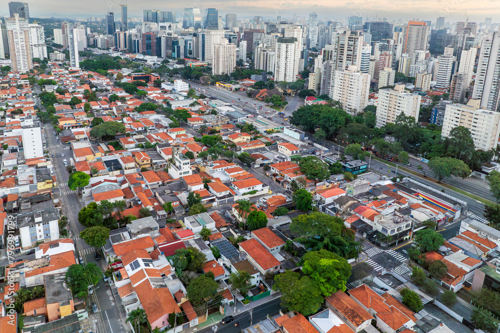 Foto área da região do Brooklin, na zona Sul da cidade de São Paulo ...