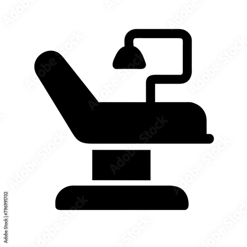 Dental chair icon vector graphics element silhouette Oral symbol sing illustration on a Transparent Background