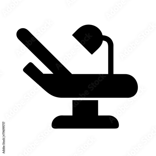 Dental chair icon vector graphics element silhouette Oral symbol sing illustration on a Transparent Background