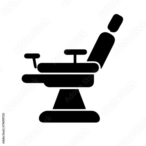 Dental chair icon vector graphics element silhouette Oral symbol sing illustration on a Transparent Background