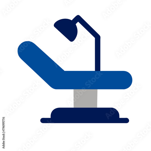 Dental chair icon vector graphics element silhouette Oral symbol sing illustration on a Transparent Background