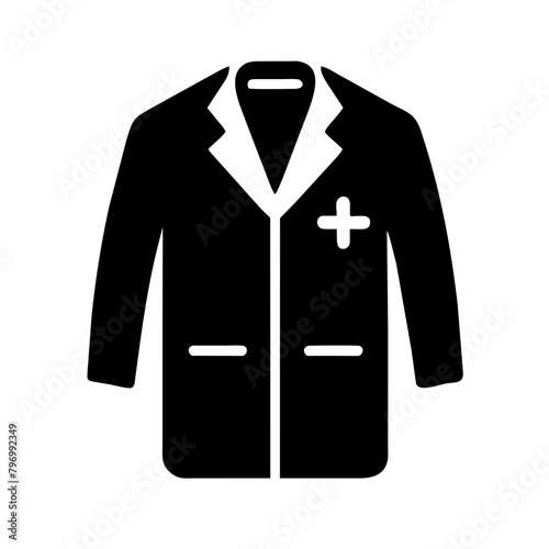 Doctor coat icon, Vector graphics silhouette sing symbol Illustration on a Transparent Background