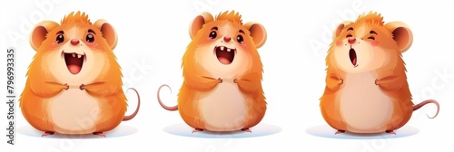 Cute hamster. Flat vector illustration.