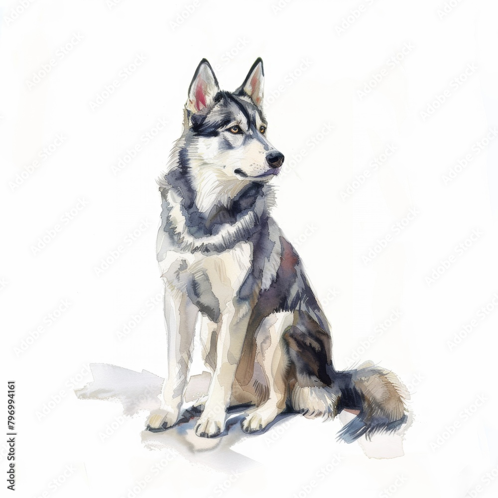 Portrait of a Husky dog. Vector illustration