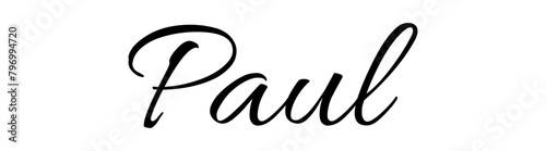Paul - black color - name written - ideal for websites, presentations, greetings, banners, cards, t-shirt, sweatshirt, prints, cricut, silhouette, sublimation, tag