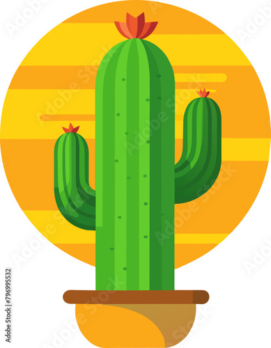 Festive Atmosphere Guaranteed Cinco de Mayo Mexican Cactus Icon 3D Vector Design for Holiday Decor, Transparent Background, Png, Svg photo