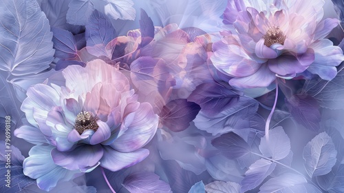 Fototapeta Naklejka Na Ścianę i Meble -  Flowers in the style of watercolor art. Luxurious floral elements, botanical background or wallpaper design, prints and invitations, postcards