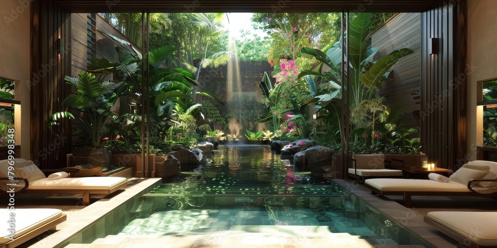 Fototapeta premium Discover the serenity of tranquil leisure and spa retreats