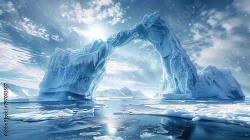 Majestic Ice Arch in a Serene Arctic Landscape photo