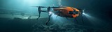 Underwater drones equipped with highresolution cameras open new possibilities for exploring sunken ships and retrieving relics from the ocean depths, science concept