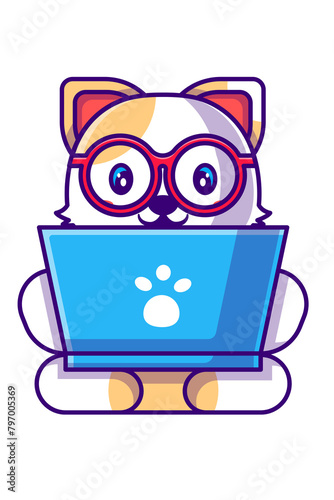 Kawaii Smiley Face Sticker: Cute Character for Any Project