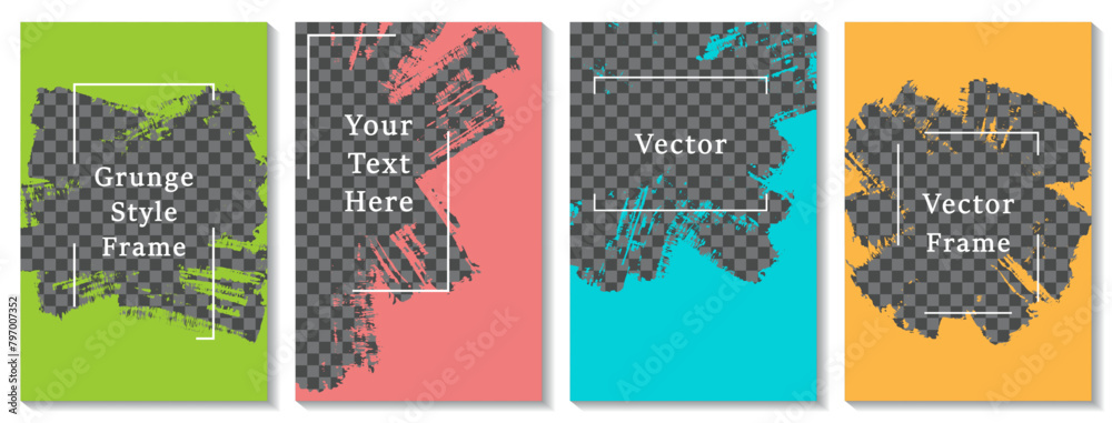 Brush stroke painted frame social media story post template set. Brush stroke painted frame social media story post template set.