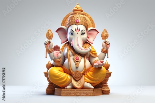 3d cartoon ganesh realistic representation spirituality creativity.