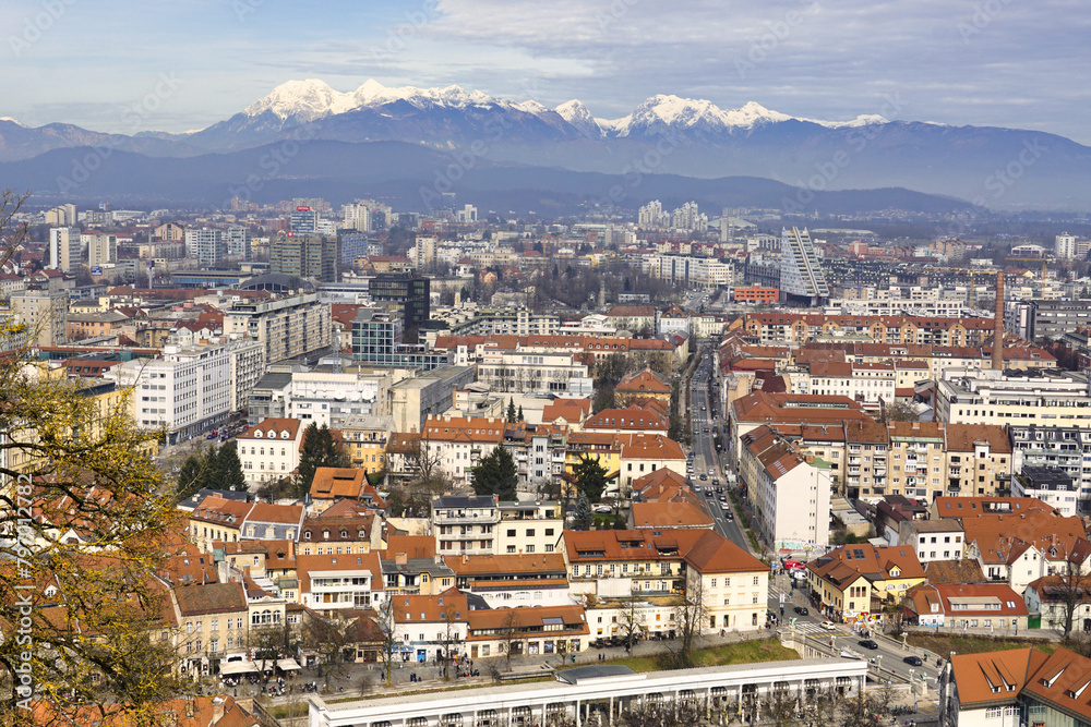 panoramic view of the city of 
ljubljana