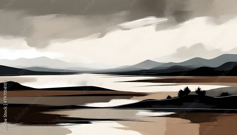 Abstract Minimalistic Landscape Digital Art Painting Graphic Artwork Nature Background Design Abstract Minimalistic Landscape Digital Art Painting Graphic Artwork Nature Background Design