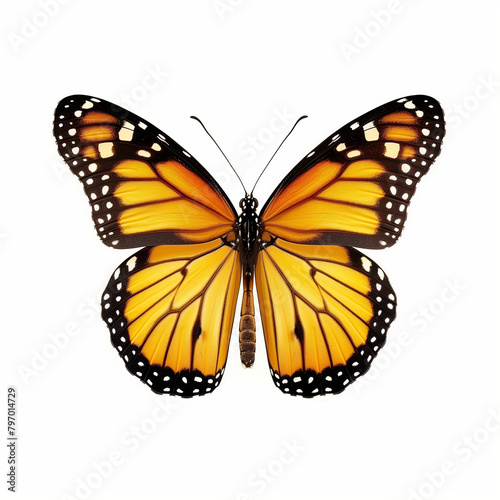 Beautiful yellow butterfly isolated on a white background