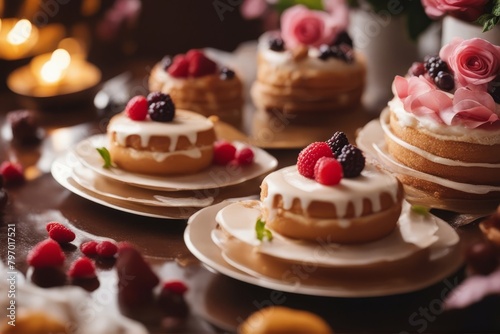 'pretty baker decorating dessert chef female bake bakery kitchen eatery hotel cafes uniform woman young adult food cheesecake decorate finish finishing hat white condensed concentrating epicure plate'