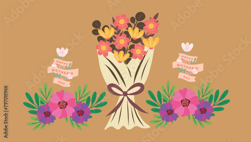 Infuse your Mother's Day designs with charm and elegance using this chic flower box vector, brimming with sophistication and style. Download now and make mom feel extra special this Mother's Day!