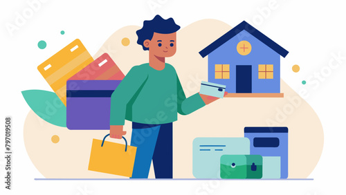 An individual chooses to leave their credit card at home while shopping opting to use cash or a debit card instead to avoid overspending and photo