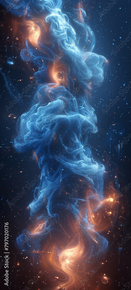 Obraz premium Blue Inferno A Swirl of Flames