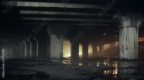Dark under bridge photo