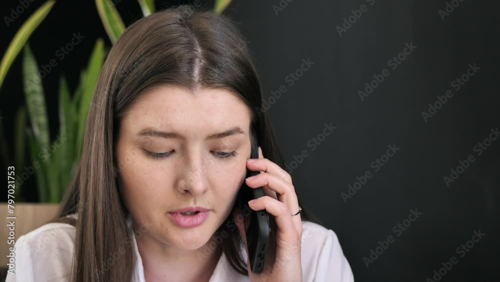 young business woman talking on the phone young business woman talking on the phone