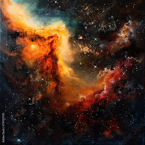 Galactic Dreams Oil-Painted Space Odyssey © Andres