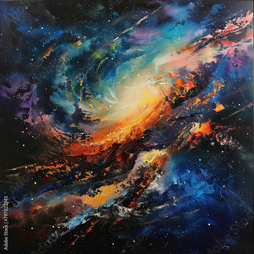 Galactic Dreams Oil-Painted Space Odyssey