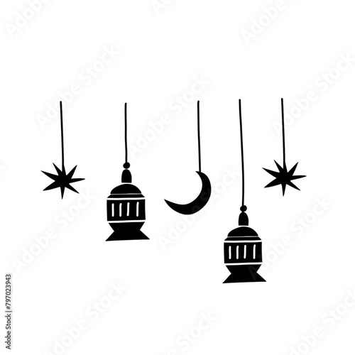 islamic lantern decoration icon