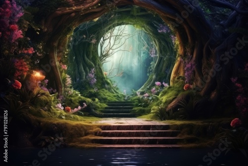 Fairy tale forest landscape outdoors fantasy photo